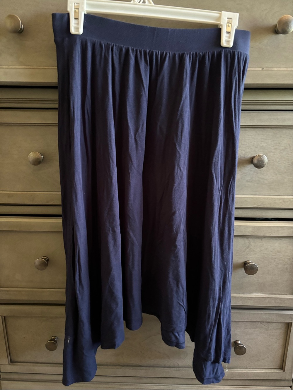 LC Lauren Conrad Navy High-Low Midi Skirt